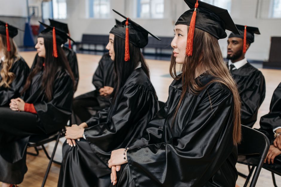International students celebrating graduation in the UK